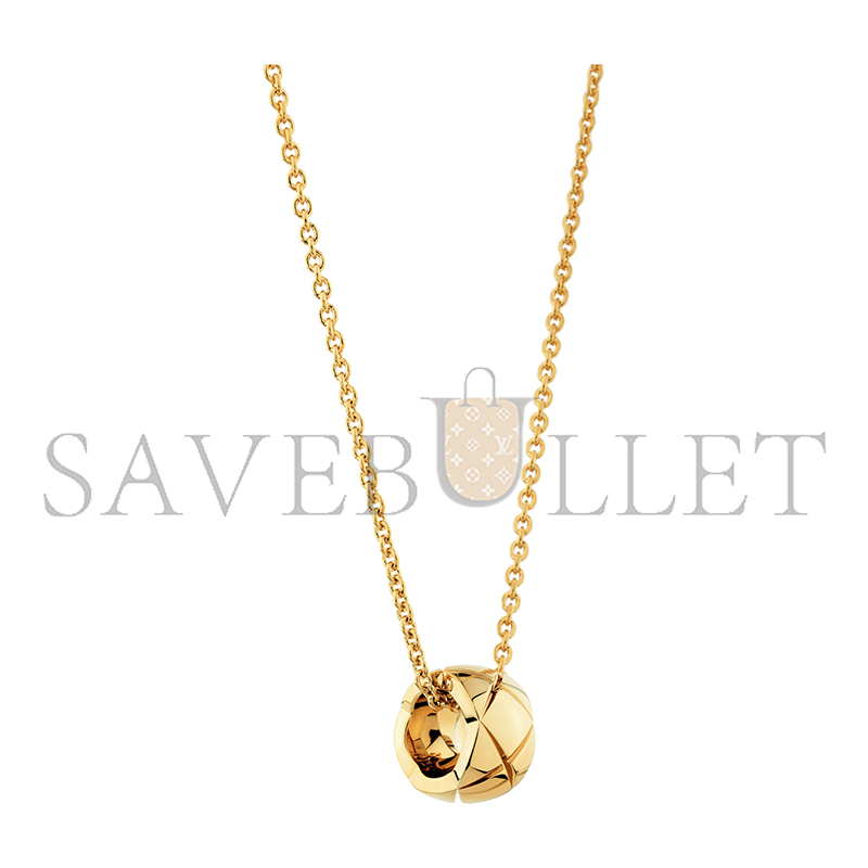 Ch*el coco crush necklacequilted motif, 18k yellow gold j12305